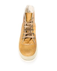 beige hohe Sneakers aus Leder von A Diciannoveventitre