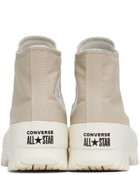 beige hohe Sneakers aus Segeltuch von Converse