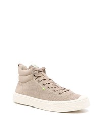 beige hohe Sneakers aus Segeltuch von Cariuma