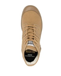 beige hohe Sneakers aus Segeltuch von Junya Watanabe MAN