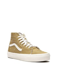 beige hohe Sneakers aus Segeltuch von Vans