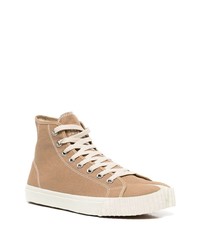 beige hohe Sneakers aus Segeltuch von Maison Margiela