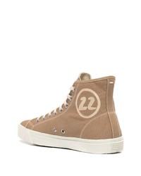 beige hohe Sneakers aus Segeltuch von Maison Margiela