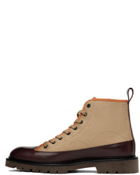 beige hohe Sneakers aus Segeltuch von Ps By Paul Smith