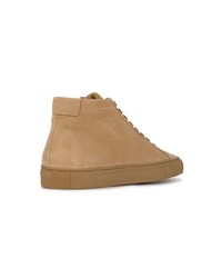 beige hohe Sneakers aus Wildleder von Common Projects