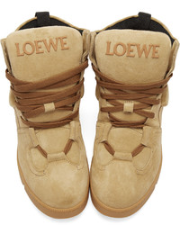 beige hohe Sneakers aus Wildleder von Loewe