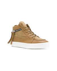 beige hohe Sneakers aus Wildleder von Giuseppe Zanotti Design