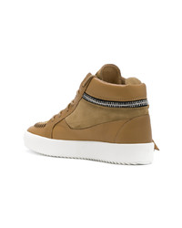 beige hohe Sneakers aus Wildleder von Giuseppe Zanotti Design