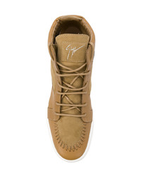 beige hohe Sneakers aus Wildleder von Giuseppe Zanotti Design