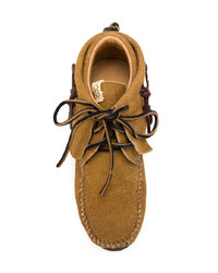 beige hohe Sneakers aus Wildleder von VISVIM