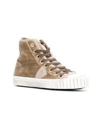 beige hohe Sneakers aus Wildleder von Philippe Model