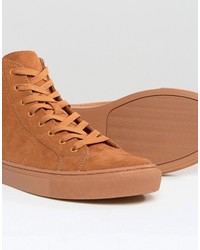 beige hohe Sneakers aus Wildleder von Asos