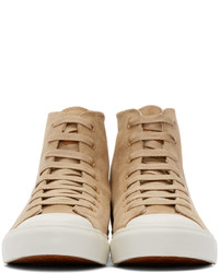 beige hohe Sneakers aus Wildleder von Paul Smith