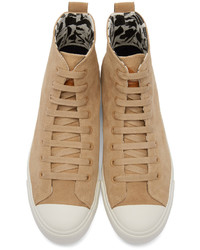 beige hohe Sneakers aus Wildleder von Paul Smith