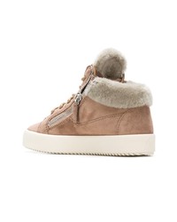 beige hohe Sneakers aus Wildleder von Giuseppe Zanotti Design