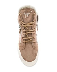 beige hohe Sneakers aus Wildleder von Giuseppe Zanotti Design