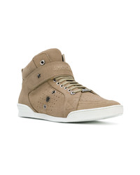 beige hohe Sneakers aus Wildleder von Jimmy Choo