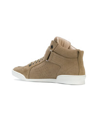 beige hohe Sneakers aus Wildleder von Jimmy Choo