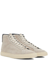 beige hohe Sneakers aus Wildleder von Common Projects