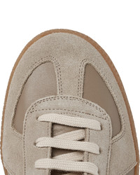 beige hohe Sneakers aus Wildleder von Maison Margiela