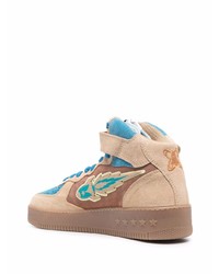 beige hohe Sneakers aus Wildleder von Enterprise Japan