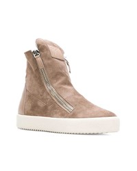 beige hohe Sneakers aus Wildleder von Giuseppe Zanotti Design