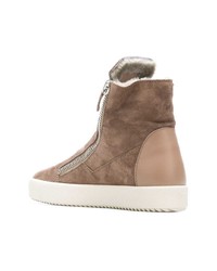 beige hohe Sneakers aus Wildleder von Giuseppe Zanotti Design