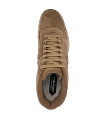 beige hohe Sneakers aus Wildleder von Tom Ford