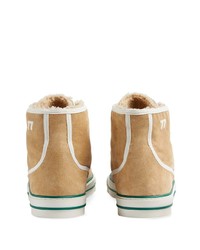 beige hohe Sneakers aus Wildleder von Gucci