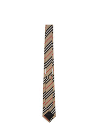 beige horizontal gestreifte Krawatte von Burberry