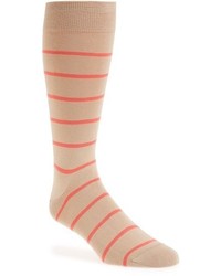 beige horizontal gestreifte Socken