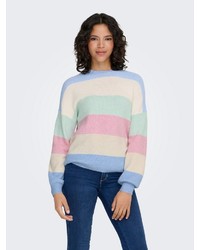 beige horizontal gestreifter Pullover von Only