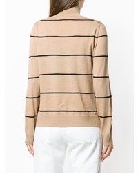 beige horizontal gestreifter Rollkragenpullover von Fay