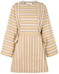 beige horizontal gestreiftes Kleid von See by Chloe