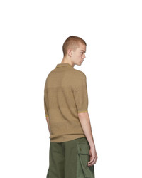 beige horizontal gestreiftes Polohemd von Marni