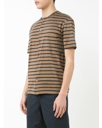 beige horizontal gestreiftes Polohemd von Lanvin