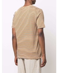 beige horizontal gestreiftes T-Shirt mit einem Rundhalsausschnitt von Isabel Marant