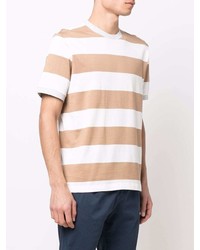 beige horizontal gestreiftes T-Shirt mit einem Rundhalsausschnitt von Eleventy