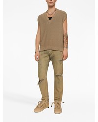 beige Mit Batikmuster Jeans von Dolce & Gabbana