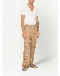 beige Jeans mit Destroyed-Effekten von Dolce & Gabbana