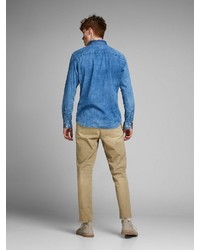 beige Jeans mit Destroyed-Effekten von Jack & Jones