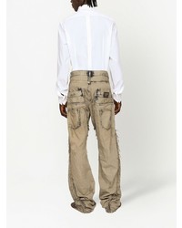 beige Jeans mit Destroyed-Effekten von Dolce & Gabbana