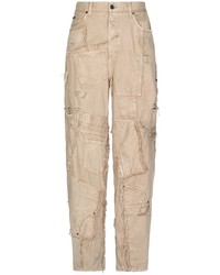 beige Jeans mit Flicken von Dolce & Gabbana