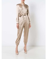 beige Jumpsuit aus Seide von Haney