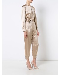 beige Jumpsuit aus Seide von Haney