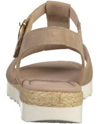 beige Keilsandaletten aus Leder von Gabor