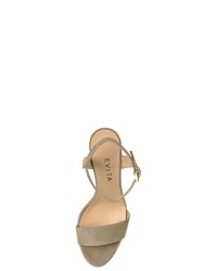 beige Keilsandaletten aus Wildleder von Evita