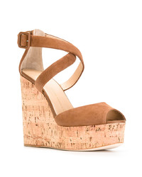 beige Keilsandaletten aus Wildleder von Giuseppe Zanotti Design