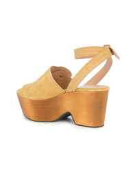 beige Keilsandaletten aus Wildleder von Derek Lam