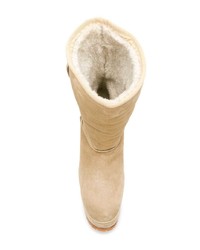 beige klobige Wildleder Stiefeletten von R13